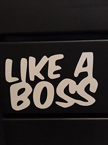 LIKE A BOSS DECAL, 4.5x3", WHITE, AUTO, CAR, VINYL