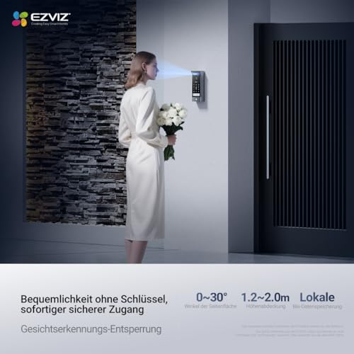 EZVIZ 4K Video Door Intercom, 8" Touch Screen, Palm/Face Detection, Remote Unlock, 2 Wires, Human Detection, RFID Option, Waterproof, Dual Band Wi-Fi, HP7 Pro