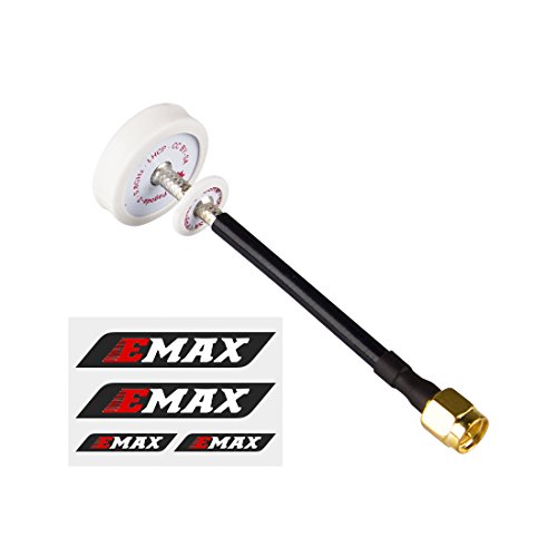 Emax FPV Antenna Pagoda 2 5.8G Transmitter Receiver Omnidirectional Omni FPV Flat Panel LHCP SMA Male for RC FPV Racing Drone White 2PCS