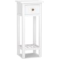 Tangkula Narrow End Table With Drawer - 9.8x23.6x23.6 Inch, Slim Nightstand For Small Spaces, Black Wood Grain Finish - View #2