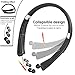 Bluetooth Headphones, TOCGAMT Wireless Retractable Foldable Neckband V4.1 (KKY-992) HD Stereo Sport Travel, Support iPhone,Samsung Galaxy Series, Android Other Bluetooth-Enabled Devices-B(Black)