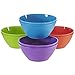 Fresco 6-inch Plastic Bowls for Cereal or Salad | set of 8 in 4 Classic Colors