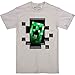 JINX Minecraft Little Boy's Creeper Inside T-Shirt, Silver, Juvy Large (7)