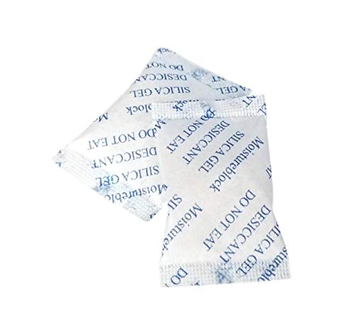 SHIELDPRO Silica Gel Desiccant 10 Gram - No Shelf-Life - Foil-Packed Moisture Absorbers Silica Bead Dehumidifiers Mold Mildew Fungus Corrosion Rust Prevention for Food Storage Gun Safes Closets (50)