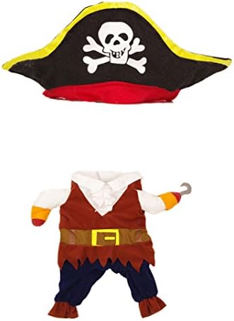 Puppy Clothes Neartime Halloween Pirate Cool Cute Dog Pet Cosplay Costume Clothing (S, Brown)
