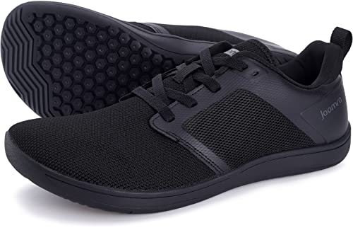 Joomra Mens Barefoot Trail Running Shoes Low Zero Drop Size 7 Black Male Flat Minimalist Workout Fitness Exercise Breathable Gym Camping Walking Runner Tennis Sneakers 40