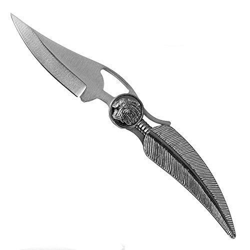 Outdoor Cutlery Indian Feather Folding Survival Hunting Pocket Knife with Pocket Clip