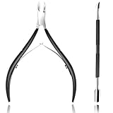 Ejiubas Cuticle Trimmer with Cuticle Pusher Cuticle Nipper Professional Grade Stainless Steel Cuticle Remover Cutter Clipper Durable Pedicure Manicure Tools for Fingernails and Toenails
