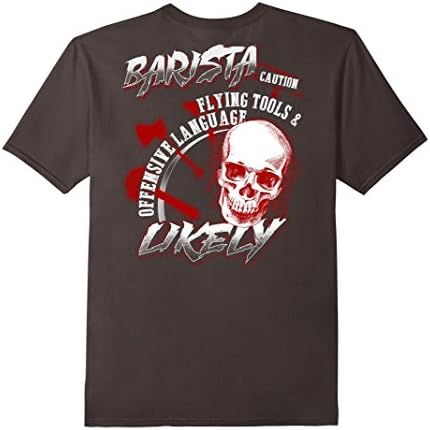 Mens Barista Caution Flying Tools And Offensive 2XL Asphalt