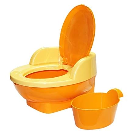 MUGALE Baby Toilet Training Potty Seat with Upper Closing Lid and Removable Bowl (Peach)