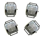 PlanetZia 2pcs Fancy Rectangle Ribbon Watch Faces for Your Interchangeable Beaded Bands TVT-4587 (Pewter)