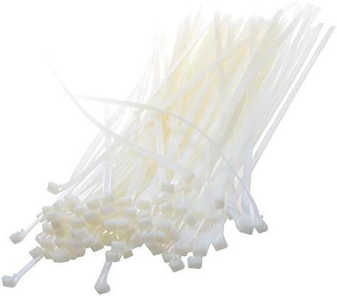 Ellami Packed of 60pcs White Color 17.5" Releasable/Reusable Nylon Cable Zip Ties for Organization