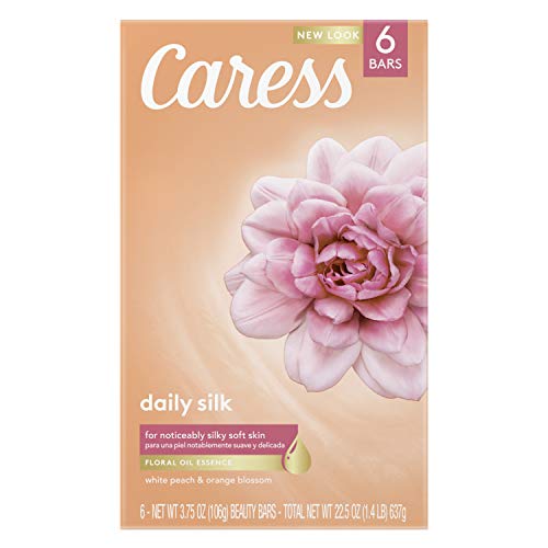 Caress Beauty Bar Soap For Noticeably Silky Soft Skin Daily Silk Extract and Floral Oil Essence, (6 Count of 3.75 oz Bars) 22.5 oz