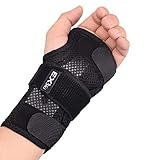 EXski Double Wrist Splints Compression Hand Support Brace for Carpal Tunnel Syndrome Tendonitis Sprains Right Or Left Hand 1 Piece Removable Left Small