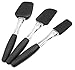 Silicone Spatula Set of 3 by KUM&KUM Rubber Spatula Spoon Turner Mini, Spatulas heat resistant for Cake decorating Baking Pastry Offset spatula