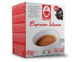 Intenso Kaffee - 10 Stück Kompatible Kaffeekapseln von Caffè Bonini Italien. Kompatibel mit cafissimo (Tchibo), Verismo (Star
