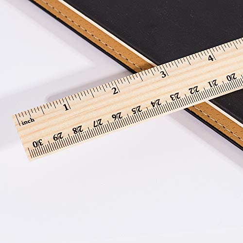 ASIBT 30 Pack Wooden Rulers Student Rulers Wood School Rulers Measuring Ruler Office Rulers,2 Scale,30 cm and 12 Inch - Thumbnail 4