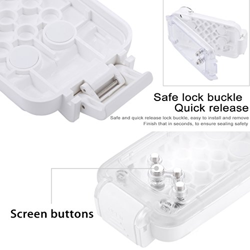 HAWEEL iPhone X/XS Underwater Housing Professional [40m/130ft] Diving Case for Diving Surfing Swimming Snorkeling Photo Video with Lanyard (iPhone X/XS, White) - Thumbnail 2