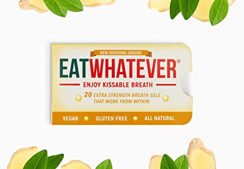 EATWHATEVER GINGER BREATH GELS ALL-NATURAL GLUTEN-FREE VEGAN BREATH FRESHENER, 9-PACK BOX