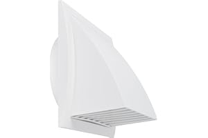 REPA MARKET 6'' Inch Exhaust Hood Vent With Rain Cover, White, Indoor And Outdoor, HVAC Exhaust Vent Duct Cover, Exhaust Cap (6'' Inch, White)