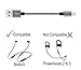 Portable Easy-to-Carry Short USB Charge Power Cable Cord for BeatsX Wireless In-Ear Headphones and iPhone X, 8, 8 Plus, 7, 7 Plus, 6s Plus, 6s: Great with Powerbanks (Silver-Black)