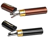 SOOLALA Lightweight Compact Reader Reading Glasses Reader w/ Pen Clip Tube Case, BlackBrown, +1.25D
