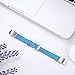 Konikit Fitbit Alta HR and Alta Bands Leather Accessory, Adjustable Replacement Wristband with Metal Connectors for Fitness Band, Blue