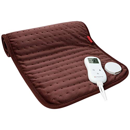 Upgraded Heating Pad for Pain Relief, Comfytemp Large Electric Heat Pad with 9 Heat Setting, Stay on, 5 Auto-Off Timers, Super Soft Flannel for Cramps, Back, Neck and Shoulder, 12 x 24 Inch - Washable