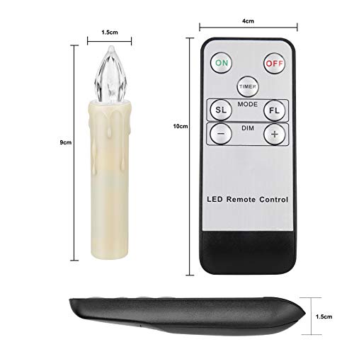 FPOO 12 PCS Flameless Flickering Window Candles with Timer & Remote