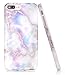 BAISRKE Shiny Rose Gold Marble Design Clear Bumper Matte TPU Soft Rubber Silicone Cover Phone Case Compatible with iPhone 7 Plus iPhone 8 Plus Colorful