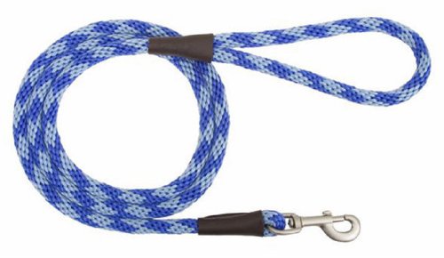Mendota 3/8" by 4' Snap Leash, Sapphire, Small