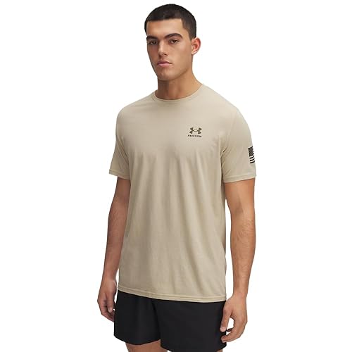 Under Armour Men's Freedom Flag Short Sleeve T Shirt, (290) Desert Sand / / Black, 4X-Large Tall
