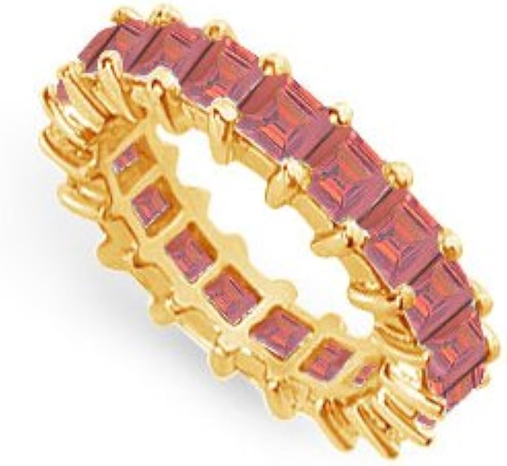 Created Ruby Eternity Band 14K Yellow Gold 4.00 CT TGW: SUMMI: Amazon