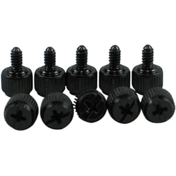 10 x Black Computer Case Thumbscrews (6-32 Thread) for Cover / Power Supply / PCI Slots / Hard Drives