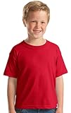 Gildan boys Heavy Cotton T-Shirt(G500B)-RED-XS