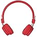 Wired Kids Headphones with Microphone and share port, Foldable Lightweight Adjustable Stereo Headset for Cellphones Smartphones iPhone iPod Laptop Computer and More by Termichy (Red)