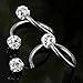 Top Plaza 2x/10x 16G Czech Crystal Eyebrow Cartilage Ear Studs/Ear Rings, S-Type (2)