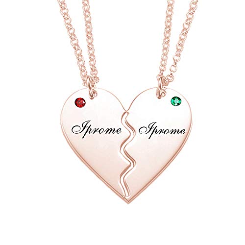 Couples Birthstone Pendant Necklace Couples Birthstone Pendant