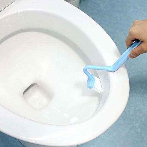 Hot Sale 1PC Portable Toilet Brush Scrubber V-Type Cleaner Clean Brush Bent Bowl Handle by TTC STORE