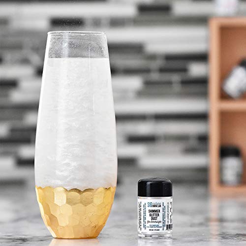 Edible Glitter for Drinks • Shiny Silver Glitter, Shimmer Beverage Dust