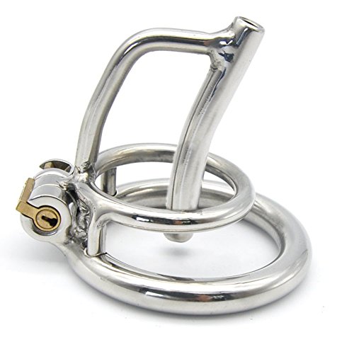 YiFeng Stainless Steel Male Chastity Cage Device Belt Urethral Tube Bondage Fetish ZCS156 (45mm Ring)