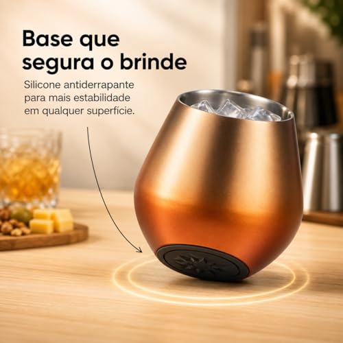 Taça Térmica Inox 2 em 1 Vinho Gin Drinks Cerveja 414ml Copo Térmico Haste Removível Aço Inoxidável Conserva Bebidas Geladas Isolamento Térmico Parede Dupla Cocktail Coquetel (PRETA)