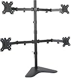 VIVO Quad LCD Computer Monitor Mount Free Standing Heavy Duty Desk Stand, Fully Adjustable | Holds 4 Screens up to 30 inches (STAND-V004F)