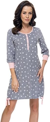 dn Womans nightgown TM 9104 Large Dark Grey Pink