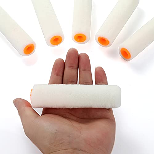 Paint Roller, 4 inch Mohair Small Roller with 2" Paint Roller Brush