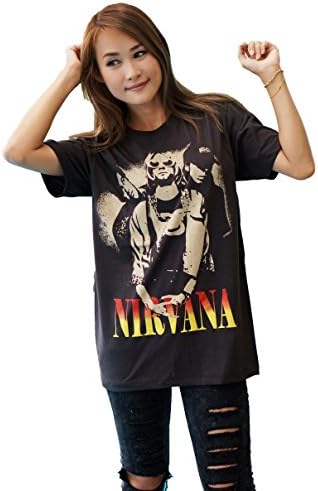 Bkktee Nirvana Kurt Cobain Black T Shirt (Extra Large)