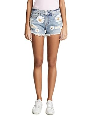 Women's Cutoff Shorts with Daisies