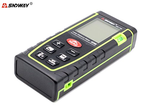 SNDWAY SW-T40 40M 131FT Laser Distance Meter Digital Diastmeter Laser Range Finder Meter Area Volume Measure Tool with LCD 4 Line Display