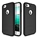 iPhone 7 Case, TOTU Heavy Duty Rubber Interior Scratch Protection Matte Finished Hard Cover Rugged Slim Dual Layer Protective Case for Apple iPhone 7 New Sliding Design Black