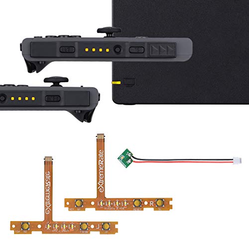 eXtremeRate Firefly LED Tuning Kit for Nintendo Switch Joycons Dock NS Joycon SL SR Buttons Ribbon Flex Cable Indicate Power LED - Orange